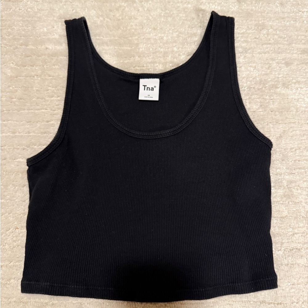TNA Black Fitted Crop Tank Top